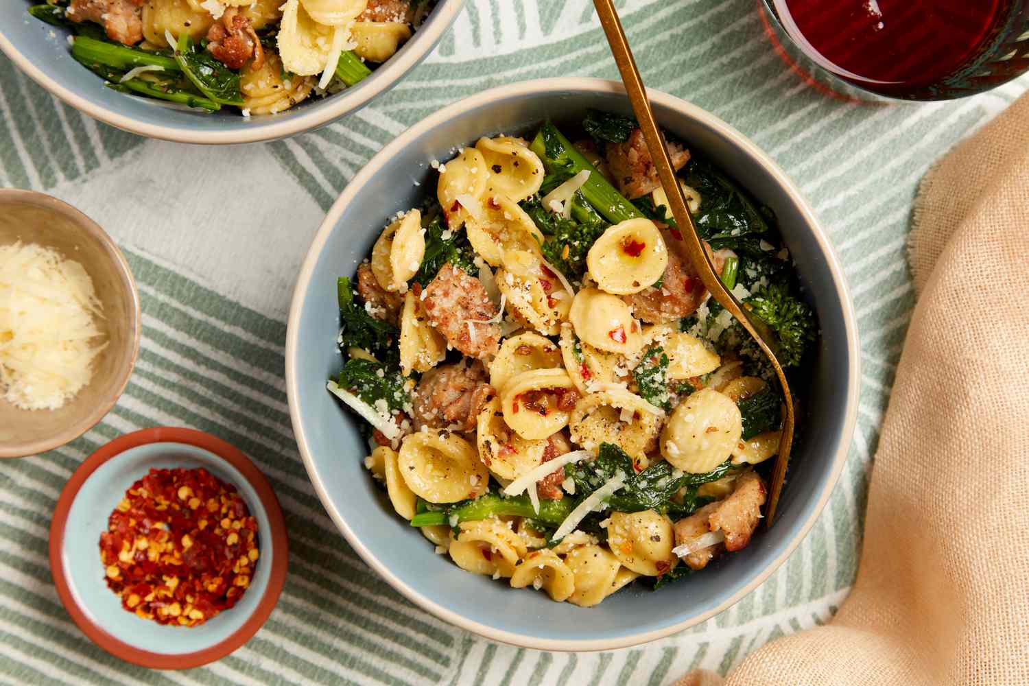 Orecchiette with Sausage and Broccoli Rabe FT RECIPE1023 79feb40d1da24ac583bd6d73ae7715fe